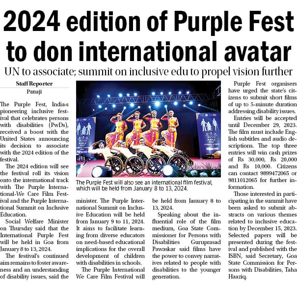2024 edition of Purple Fest to don international avatar